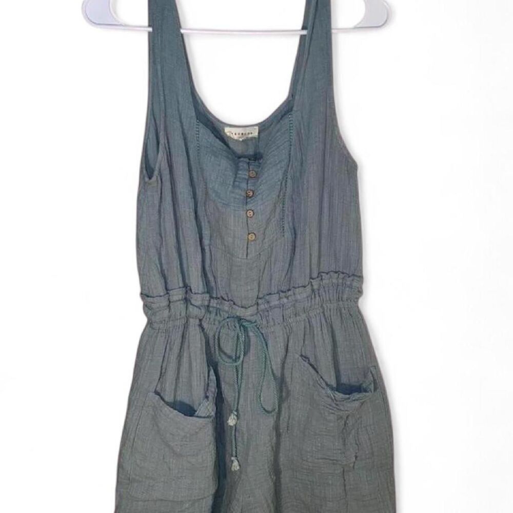 Women's Blue and Green Playsuit-romper